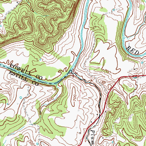 Topographic Map of Plum Branch, KY