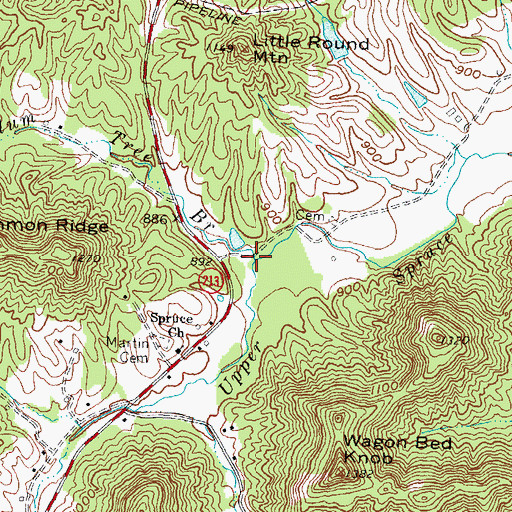 Topographic Map of Plum Tree Branch, KY