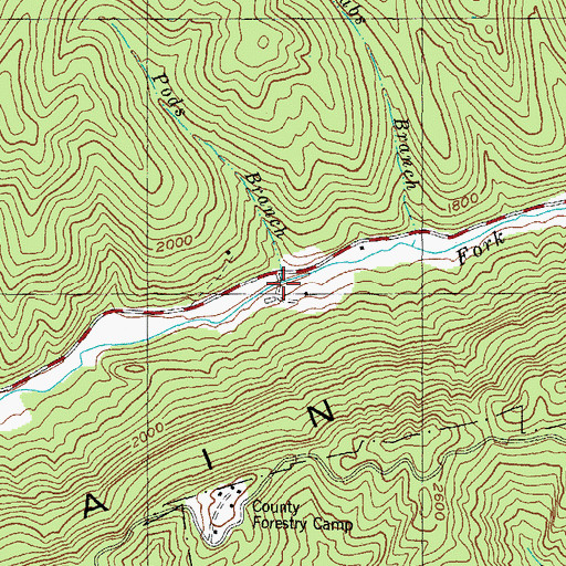 Topographic Map of Pods Branch, KY