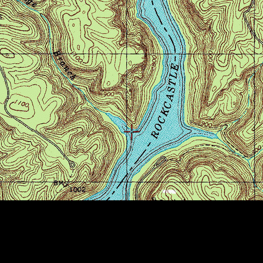 Topographic Map of Pole Bridge Branch, KY