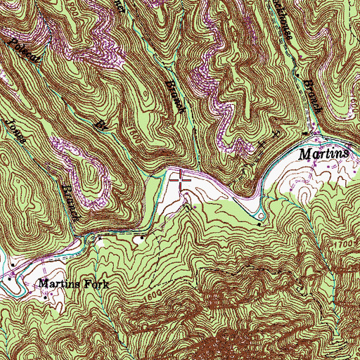 Topographic Map of Polecat Branch, KY