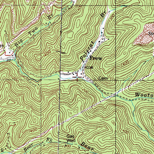 Topographic Map of Polecat Branch, KY