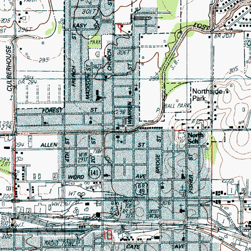 Topographic Map of Lost Creek, AR