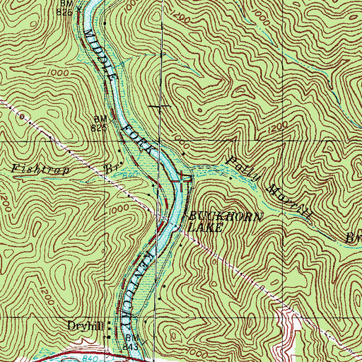 Topographic Map of Polly Morrill Branch, KY