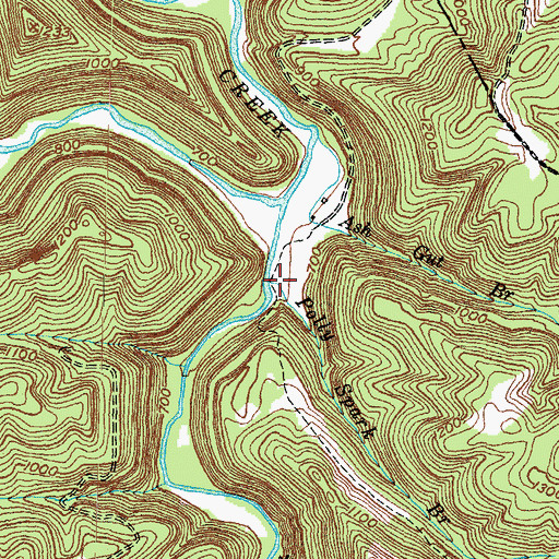 Topographic Map of Polly Spark Branch, KY