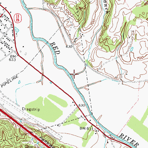 Topographic Map of Pompeii Branch, KY