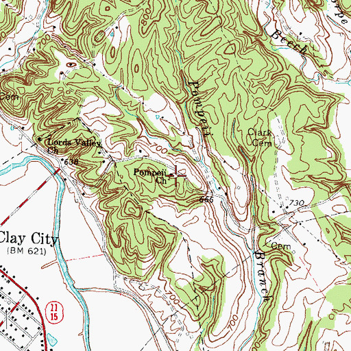 Topographic Map of Pompeii Church Of God, KY