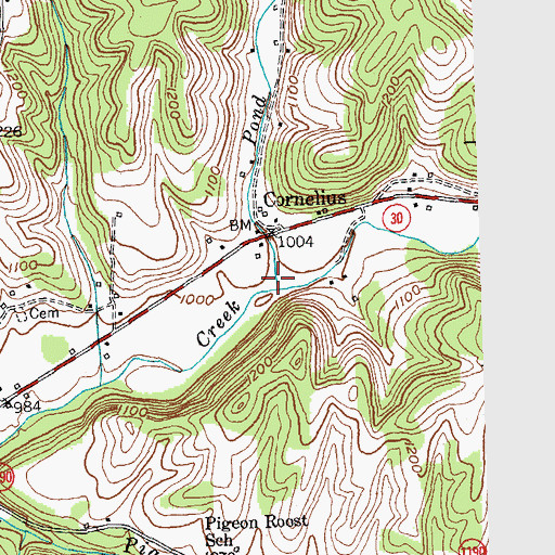 Topographic Map of Pond Lick Branch, KY