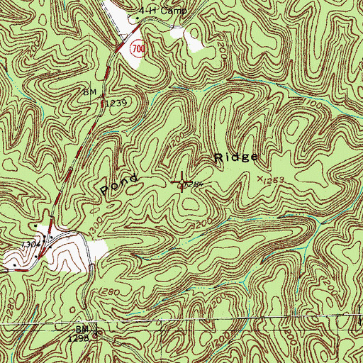 Topographic Map of Pond Ridge, KY