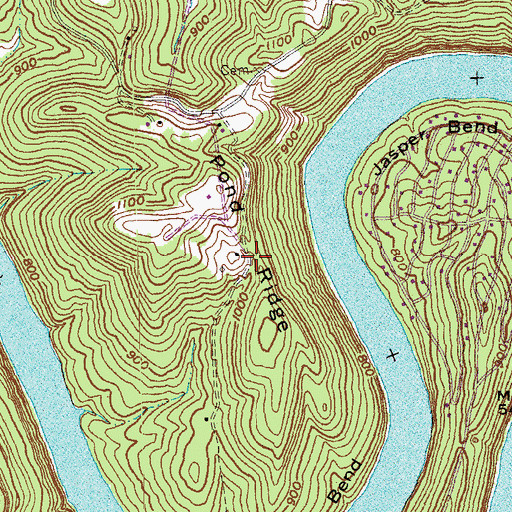 Topographic Map of Pond Ridge, KY