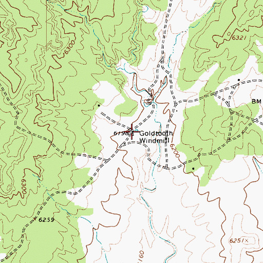 Topographic Map of Goldtooth Windmill, AZ