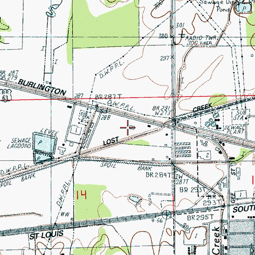 Topographic Map of Lost Creek Ditch, AR