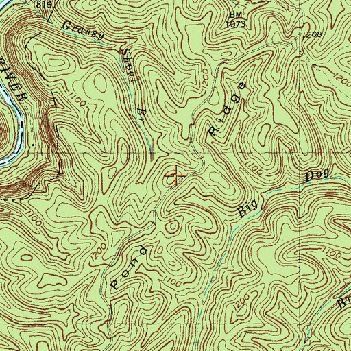 Topographic Map of Pond Ridge, KY