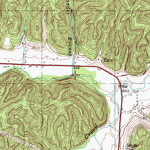Topographic Map of Ponder Branch, KY
