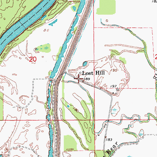 Topographic Map of Lost Hill, AR