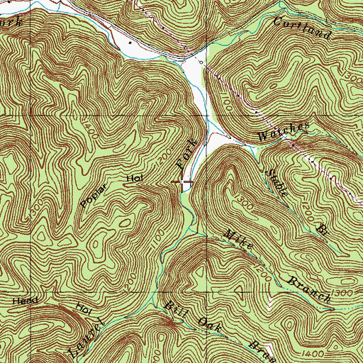 Topographic Map of Poplar Hollow, KY