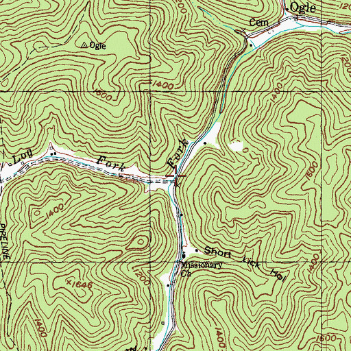 Topographic Map of Poplar Log Fork, KY