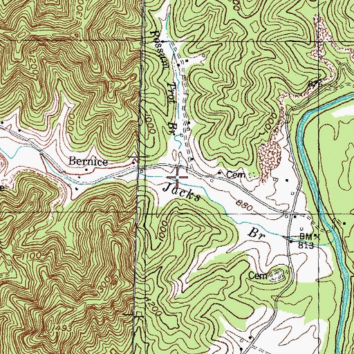 Topographic Map of Possum Trot Branch, KY