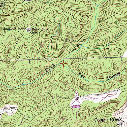 Topographic Map of Pot Hollow, KY