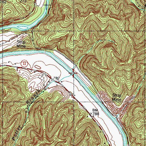 Topographic Map of Potter Branch, KY