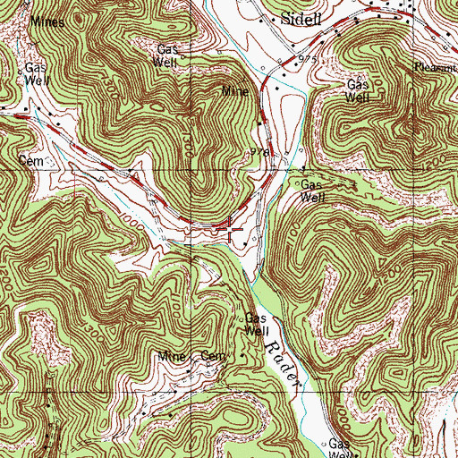 Topographic Map of Potters Chapel, KY