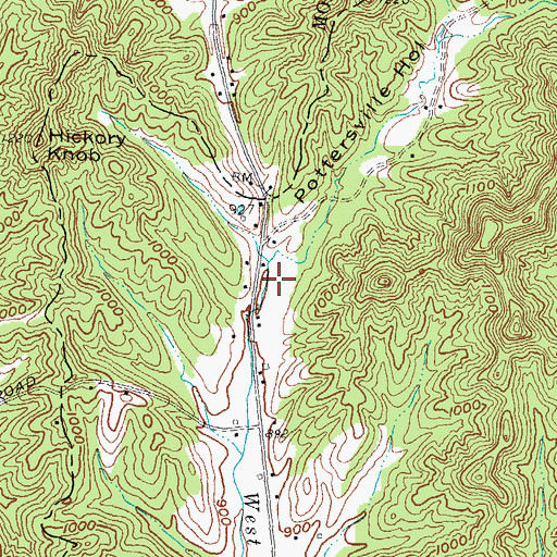 Topographic Map of Pottersville Hollow, KY