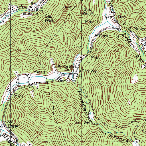 Topographic Map of Poundmill Branch, KY