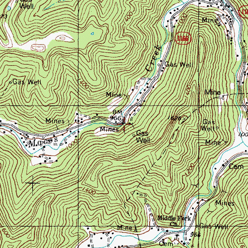Topographic Map of Poundmill Church, KY