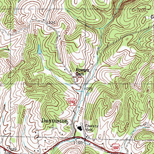 Topographic Map of Powers Cemetery, KY