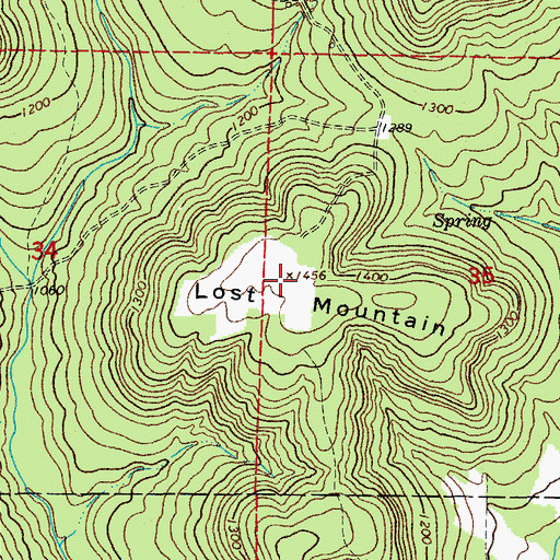 Topographic Map of Lost Mountain, AR