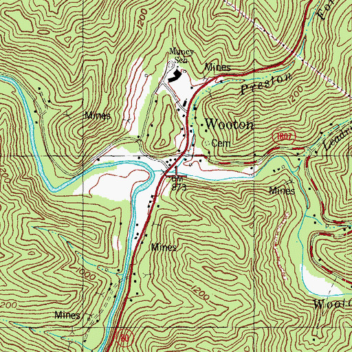 Topographic Map of Preston Fork, KY