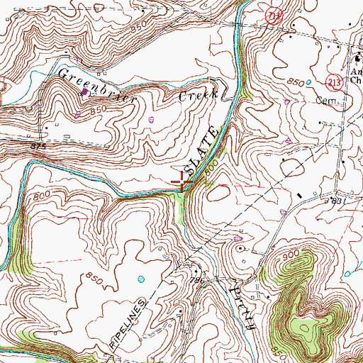 Topographic Map of Pretty Run, KY