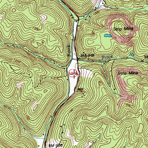 Topographic Map of Price Branch, KY