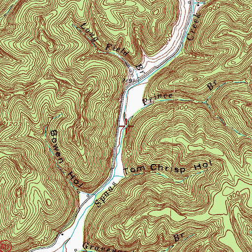 Topographic Map of Prince Branch, KY