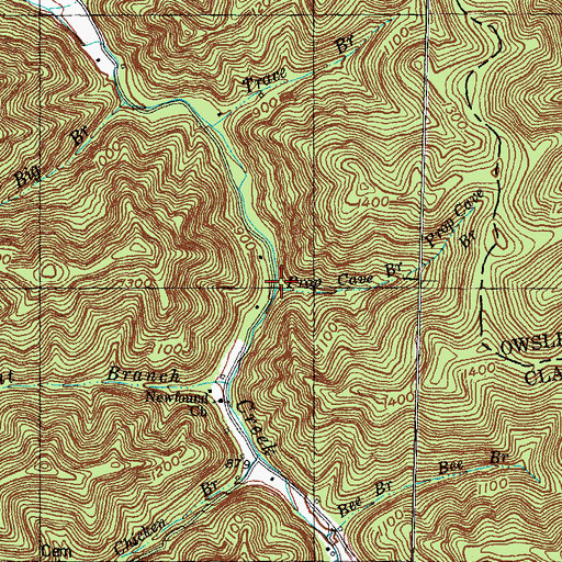 Topographic Map of Prop Cave Branch, KY