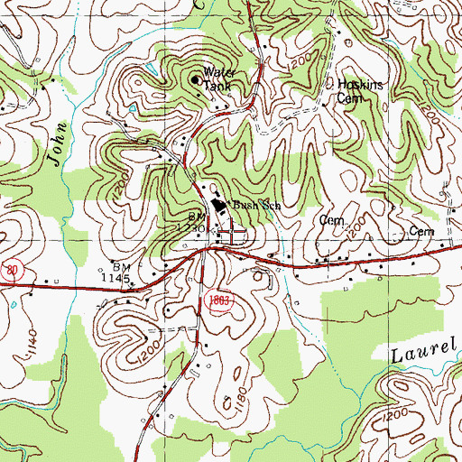 Topographic Map of Providence Church, KY