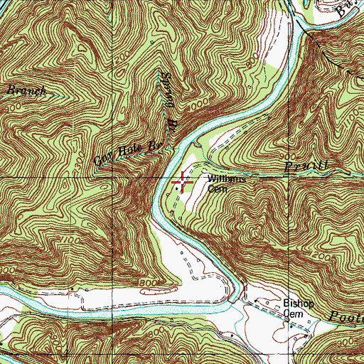 Topographic Map of Pruitt Branch School, KY