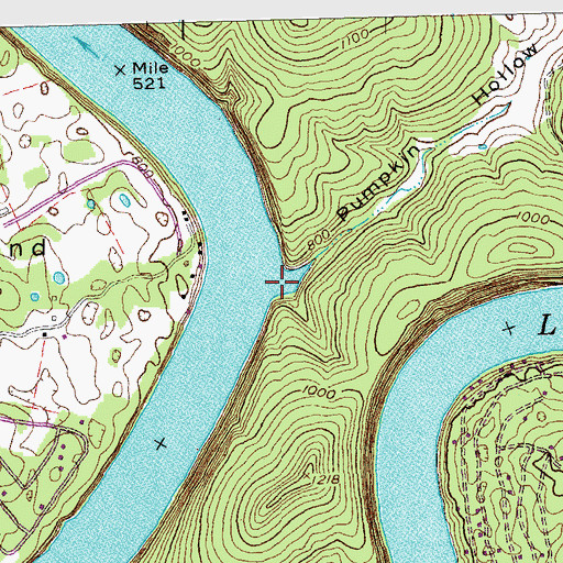 Topographic Map of Pumpkin Hollow, KY