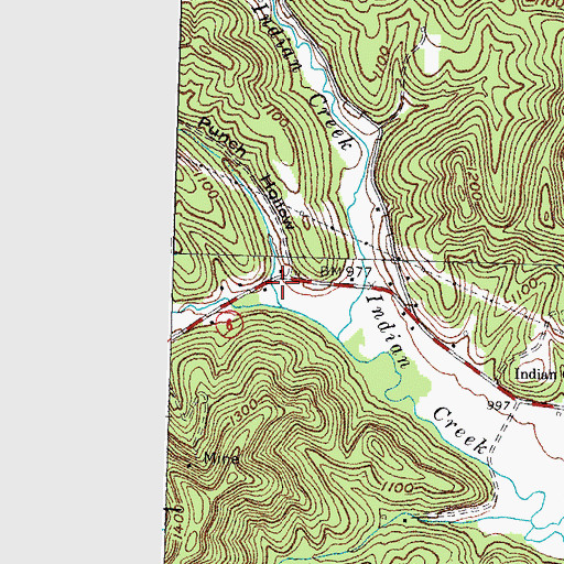 Topographic Map of Punch Hollow, KY