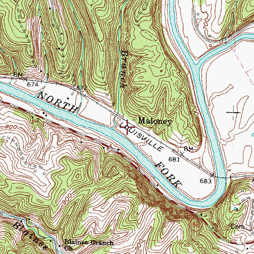 Topographic Map of Puncheon Branch, KY