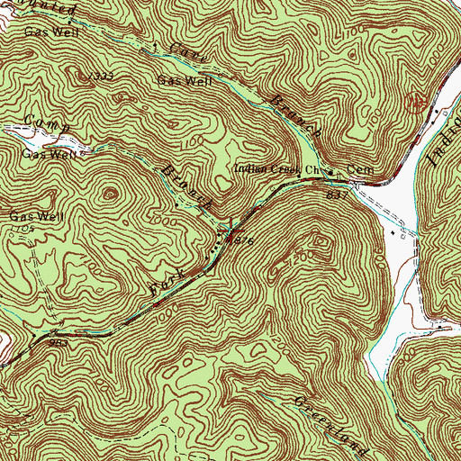 Topographic Map of Puncheon Camp Branch, KY