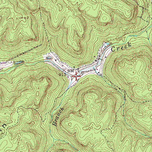 Topographic Map of Puncheoncamp Branch, KY