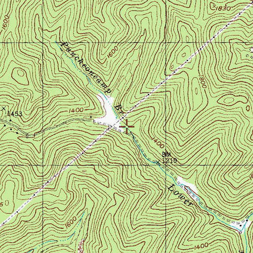 Topographic Map of Puncheoncamp Branch, KY