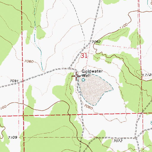 Topographic Map of Goldwater Well, AZ