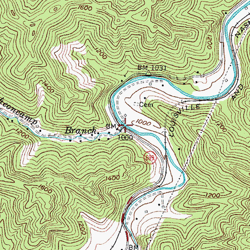 Topographic Map of Puncheoncamp Branch, KY