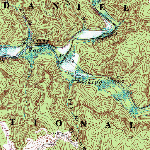 Topographic Map of Pup Branch, KY