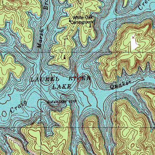 Topographic Map of Quaker Branch, KY