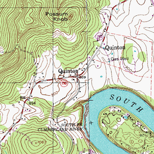Topographic Map of Quinton, KY