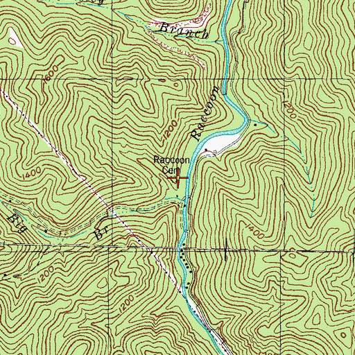 Topographic Map of Raccoon Cemetery, KY