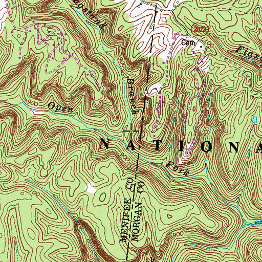Topographic Map of Ragstand Branch, KY